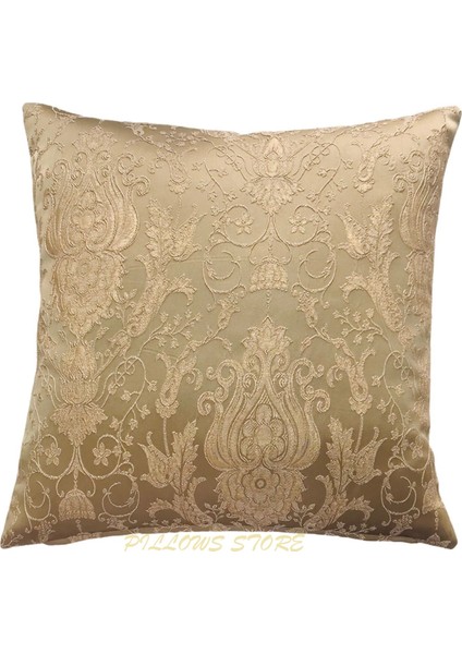 Kabartmalı Çiçek Desenli Safran Kırlent Kılıfı 45CM*45CM