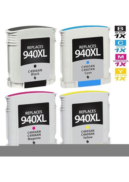 Hp 940XL / Hp Offıcejet Pro 8000 Wıreless Muadil Kartuş Takım