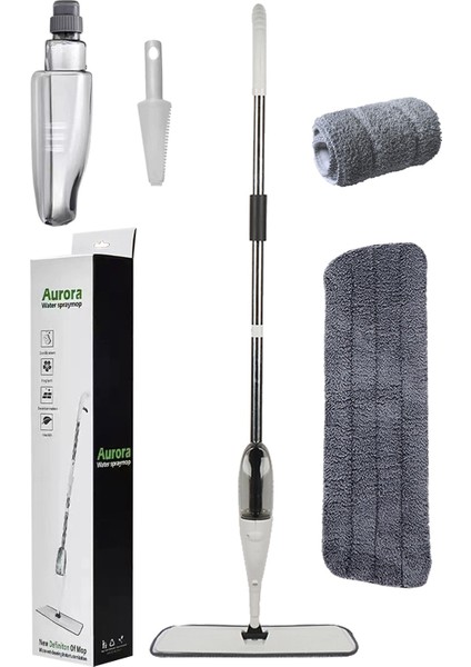 360° Derece Dönebilen Su Hazneli Püskürtmeli Sprey Mop (Sızdırma Yapmaz) Aurora-01