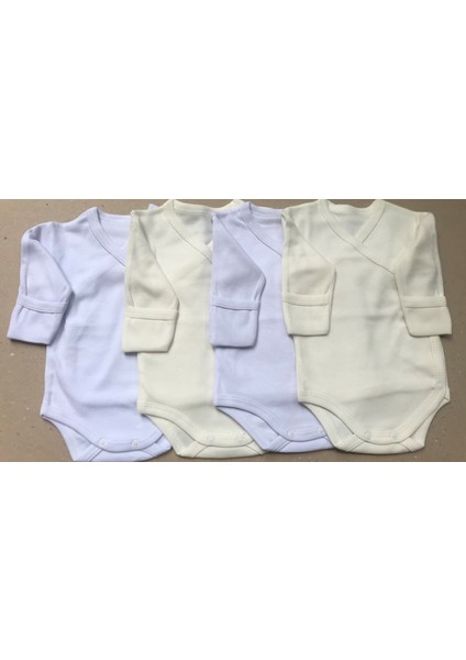 Uzun Kollu Kendinden Eldivenli Çıtçıtlı Kruvaze Badi (4 Lü Paket)