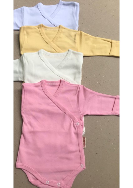 Uzun Kollu Kendinden Eldivenli Çıtçıtlı Kruvaze Badi (4 Lü Paket)