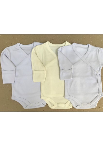 Uzun Kollu Kendinden Eldivenli Çıtçıtlı Kruvaze Badi (3 Lü Paket)