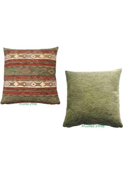 Kilim Desenli Açık Yeşil Kırlent Kılıfı Seti -2 Adet 45CM*45CM