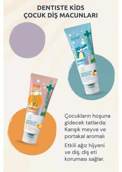 Kids 1-6 Yaş Bitkisel Portakallı Florürsüz Çocuk Diş Macunu