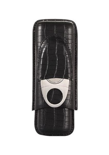 Deri Puro Kılıfı Seyahat Için, Taşınabilir 2 Tüp Tutucu Humidor ile Puro Kesici, Puro Aksesuarları (Yurt Dışından)