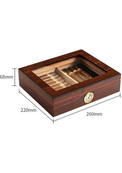 Cedar Ahşap Puro Seyahat Nemlendirici Higrometre Puro Humidor Sigaren Kutusu ile Taşınabilir Puro Kılıfı Taşınabilir Puro Kılıf (Yurt Dışından)