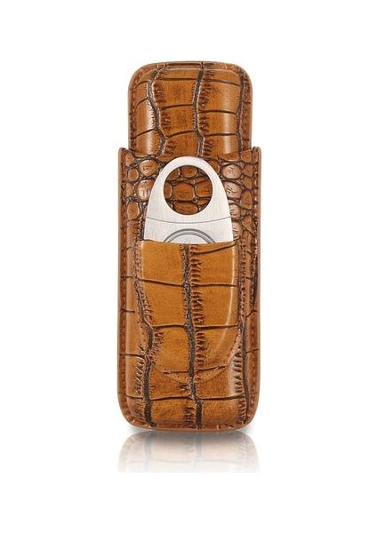 Çelik ile Puro Deri Kılıf Keskin Puro Kesici Taşınabilir Seyahat Neme Mini Puro Saklama Kutusu (Yurt Dışından)