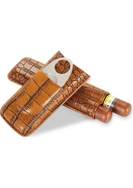 Çelik ile Puro Deri Kılıf Keskin Puro Kesici Taşınabilir Seyahat Neme Mini Puro Saklama Kutusu (Yurt Dışından) fırsatları