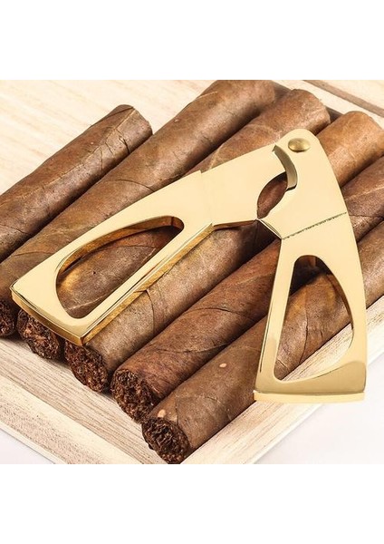 Caliber 16MM Üçgen Altın Paslanmaz Çelik Metal Puro Kesici Puro Aracı Aksesuarları Keskin Puro Makas Pratik Erkekler Gadget (Yurt Dışından) fiyatları
