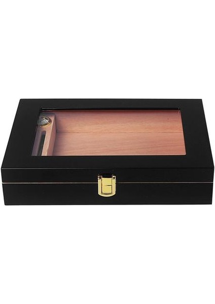 Puro Humidor Ispanyol Cedar Ahşap Küçük Puro Kutusu Higrometre Nemlendirici (Yurt Dışından)