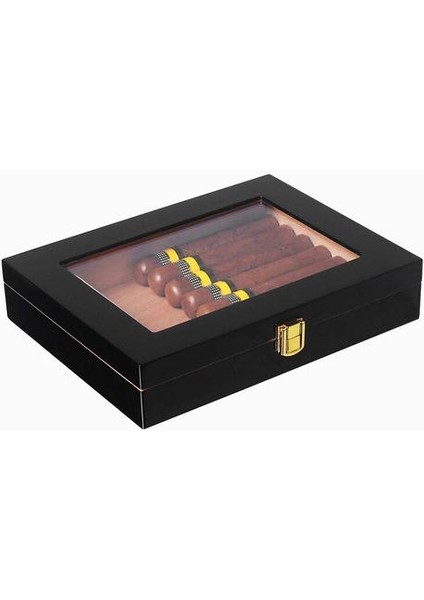 Puro Humidor Ispanyol Cedar Ahşap Küçük Puro Kutusu Higrometre Nemlendirici (Yurt Dışından)
