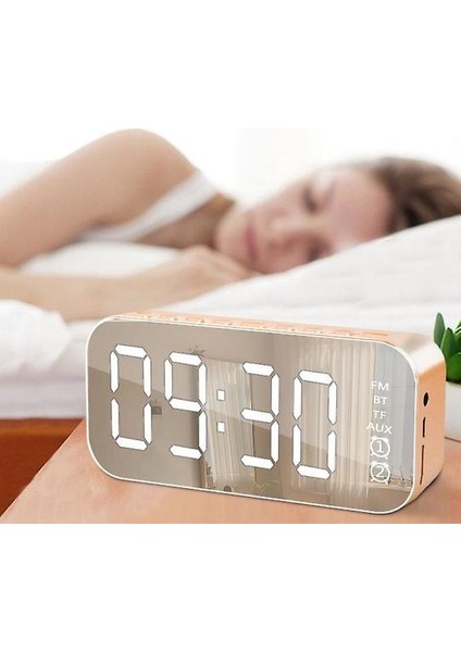 Çok Fonksiyonlu LED Dijital Çalar Saat, Bluetooth Hoparlör, Başucu Masaüstü Aydınlık Elektronik Müzik Kutusu (Beyaz) (Yurt Dışından) fırsatları