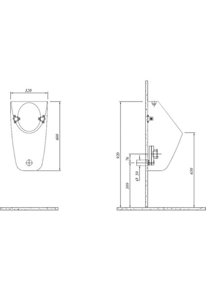 Zero 2.0 Nozzle Entegre Arkadan Temiz Su Girişli Pisuar