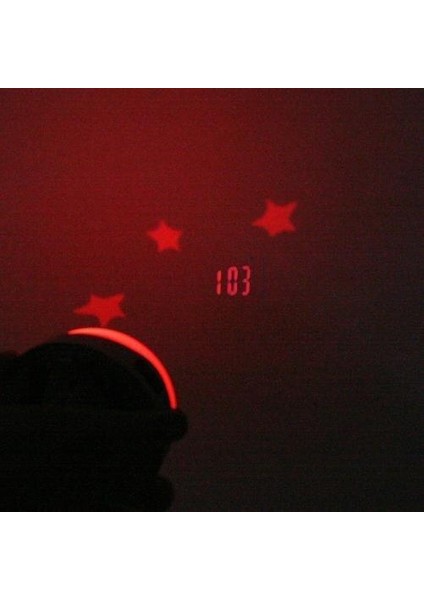 LED Lazer Projektör 7 Renk Gece Işık Çalar Saati (Yurt Dışından)