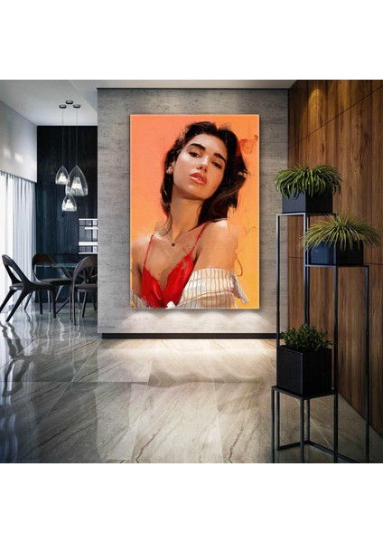 Dua Lipa Ünlü Şarkıcı Portre Kanvas Tablo