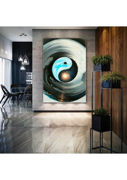 Ying Yang Hava Su Denge Kanvas Tablo