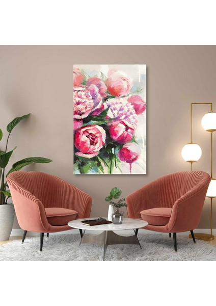 Pembe Şakayık Demeti Kanvas Tablo