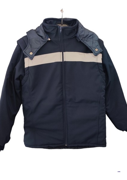 Lacivert Softshell Reflektörlü Iş Montu