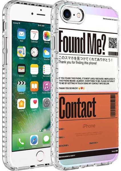 Apple iPhone Se 2020 Kılıf Airbag Kenarlı Renkli Desenli Elegans Silikon