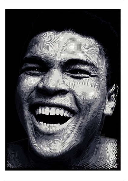 Muhammad Ali Boksör Dekoratif Ahşap Tablo 32CM X44CM