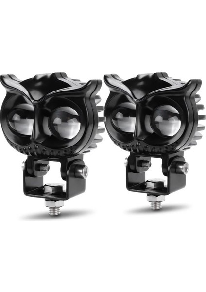 2.5 Inç Motosiklet Far LED Spot Beyaz Sarı Sürüş Lambası Iki Renk Baykuş Farlar 12V-20V