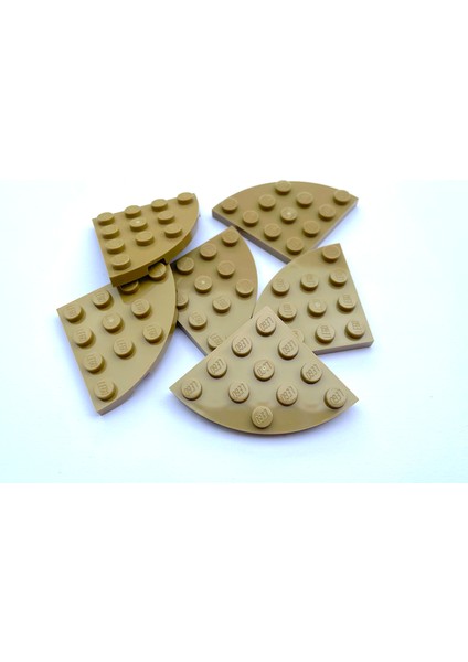 l Parçalar - Dark Tan Plate, Round Corner 4 x 4 (5 Adet )