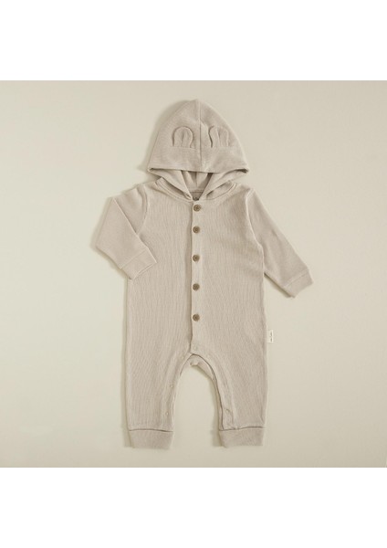 Organic Kapüşonlu Tulum Taş