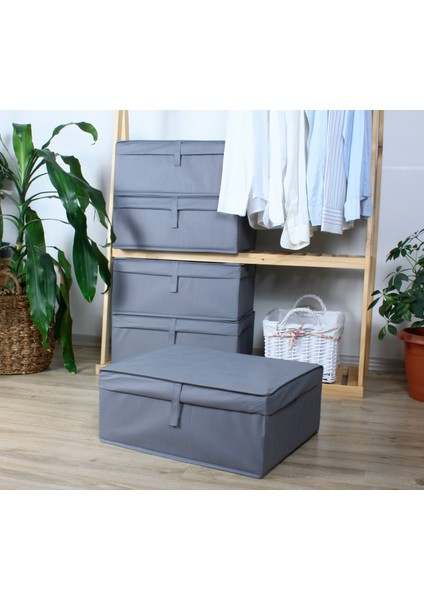 5 Adet Kapaklı Çok Amaçlı Baza Altı Hurç ( Çamaşır-Saklama-Düzenleme Vb. ) Düzenleyici, KUTU50X40X19