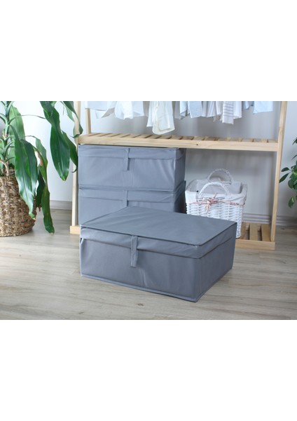 5 Adet Kapaklı Çok Amaçlı Baza Altı Hurç ( Çamaşır-Saklama-Düzenleme Vb. ) Düzenleyici, KUTU50X40X19