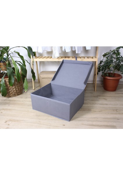 5 Adet Kapaklı Çok Amaçlı Baza Altı Hurç ( Çamaşır-Saklama-Düzenleme Vb. ) Düzenleyici, KUTU50X40X19