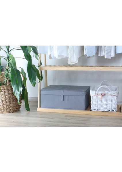 2 Adet Kapaklı Çok Amaçlı Baza Altı Hurç ( Çamaşır-Saklama-Düzenleme Vb. ) Düzenleyici, KUTU50X40X19