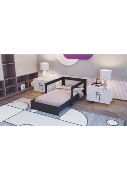Brook Antrasit Montessori Çocuk Karyolası