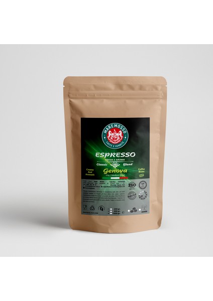 Espresso Genova Blend (ÇEKİRDEK VEYA ÖĞÜTÜLMÜŞ) Kahve 250 Gr.