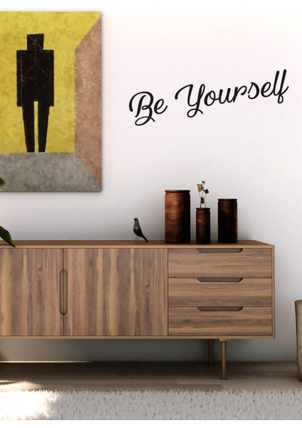 Be Yourself Yazısı Duvar Stickerı 60X13CM - Siyah