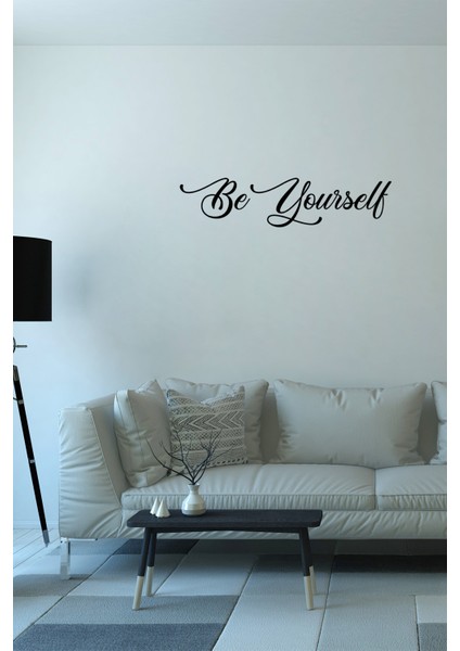Be Yourself Yazısı Duvar Stickerı 60X13CM - Siyah