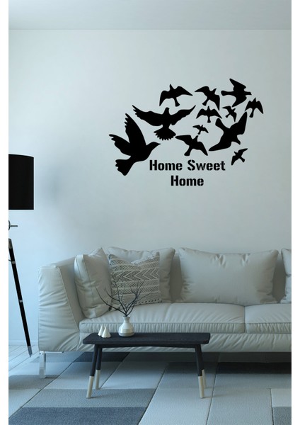 Home Sweet Home Duvar Yazısı Duvar Stickerı 60X40CM - Siyah fiyatları