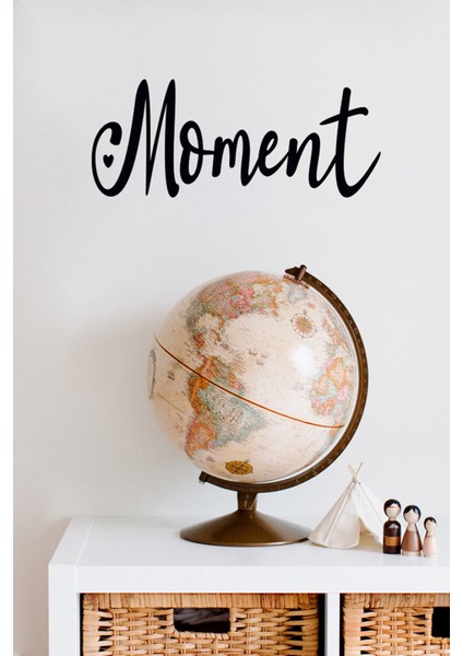 El Yazısı ile Yazılmış Moment Duvar Yazısı Sticker 60X16 cm - Siyah