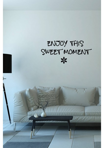 Enjoy This Sweet Moment Duvar Stickerı 60X27CM - Siyah fiyatları