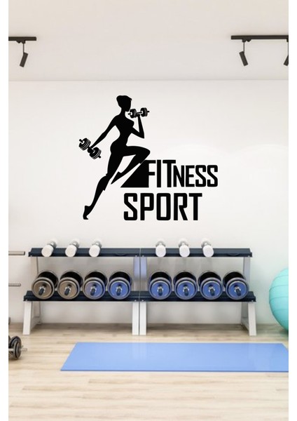 Fitness Spor Kadın Spor Salonu Sticker, Fitness Çıkartması - Spor Salonu Dekoru, Spor Çıkartması