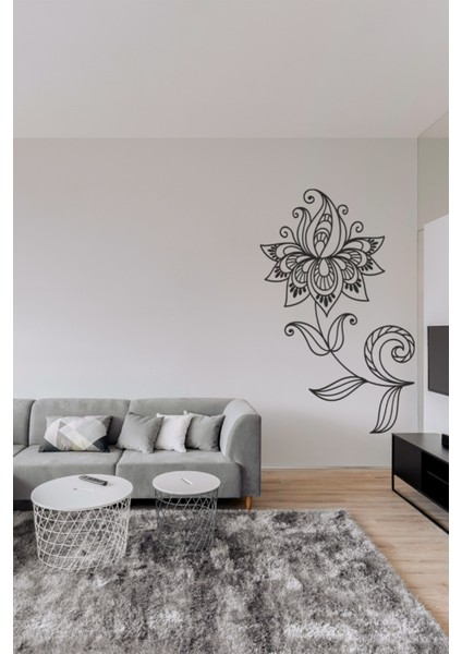 Çiçek Çıkartması, Çiçek Duvar Sanatı, Ev Dekorasyonu, Oturma Odası Dekoru, Duvar Stickerı
