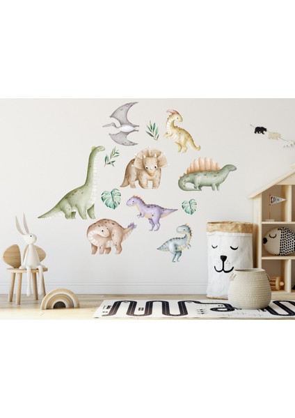 Dinazorlar Seti Çocuk Odası Duvar Sticker, Bebek Odası Duvar Sticker, Duvar Dekoru fiyatları