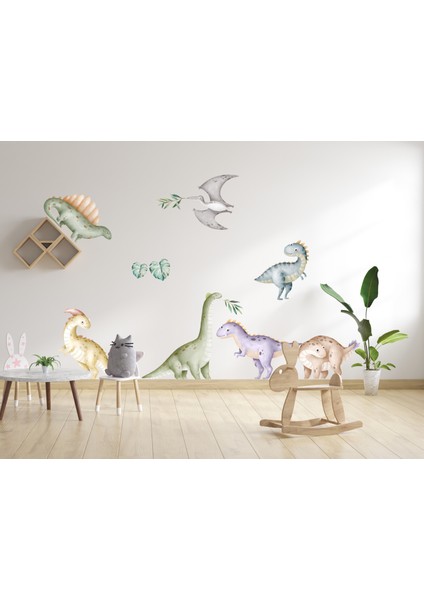 Dinazorlar Seti Çocuk Odası Duvar Sticker, Bebek Odası Duvar Sticker, Duvar Dekoru indirimleri