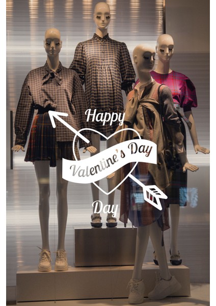 Sevgililer Günü Için Happy Valentine’s Day Yazısı 60 cm Sticker