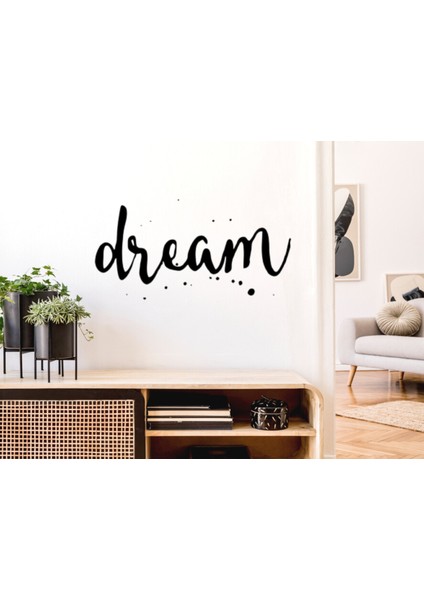 El Yazısı ile Yazılmış Dream Yazısı Duvar Sticker, Ev Dekorasyonu, Ofis Sticker, Oturma Odası Sticker 60X33 cm - Siyah fırsatları