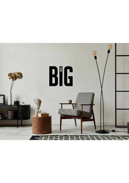 Büyük Harf ile Yazılmış Big Think Duvar Yazısı Sticker 60X50 cm - Siyah
