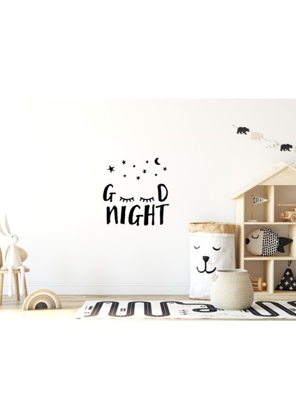 Good Night Yazısı Duvar Sticker, Ev Dekorasyonu,ofis Sticker, Oturma Odası Salon Sticker - 60X58CM modelleri
