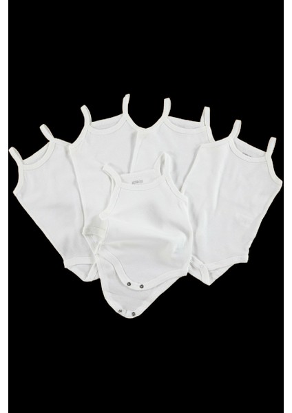 Ip Askılı Yakası Fistolu (Dantelli) Çıtçıtlı Badi Beyaz Renk 5'li Paket 3-48 Ay Arası fiyatları