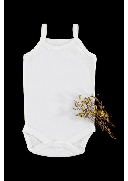 Ip Askılı Yakası Fistolu (Dantelli) Çıtçıtlı Badi Beyaz Renk 5'li Paket 3-48 Ay Arası modelleri