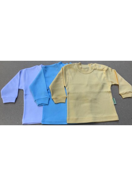 Üst Badi Uzun Kol (3 Lu Paket) (Beyaz,mavi,sarı)