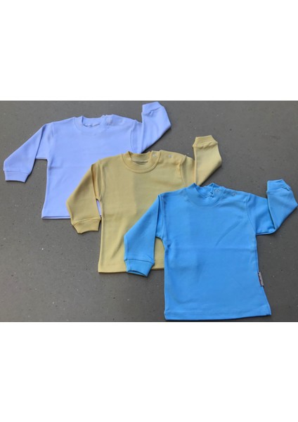 Üst Badi Uzun Kol (3 Lu Paket) (Beyaz,mavi,sarı)
